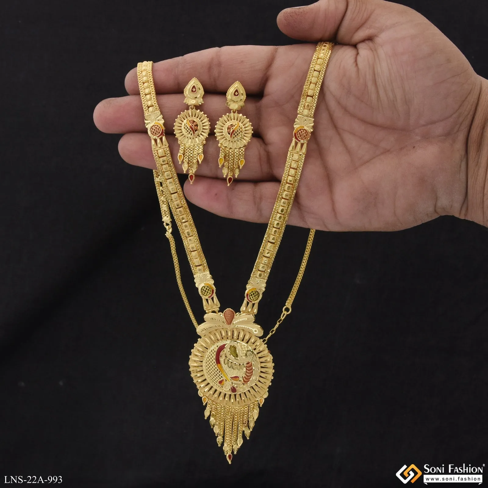 Eye-Catching Design Gold Plated Necklace Set for Women - Style A993