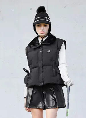 Faux Fur Collar Goose Down Vest