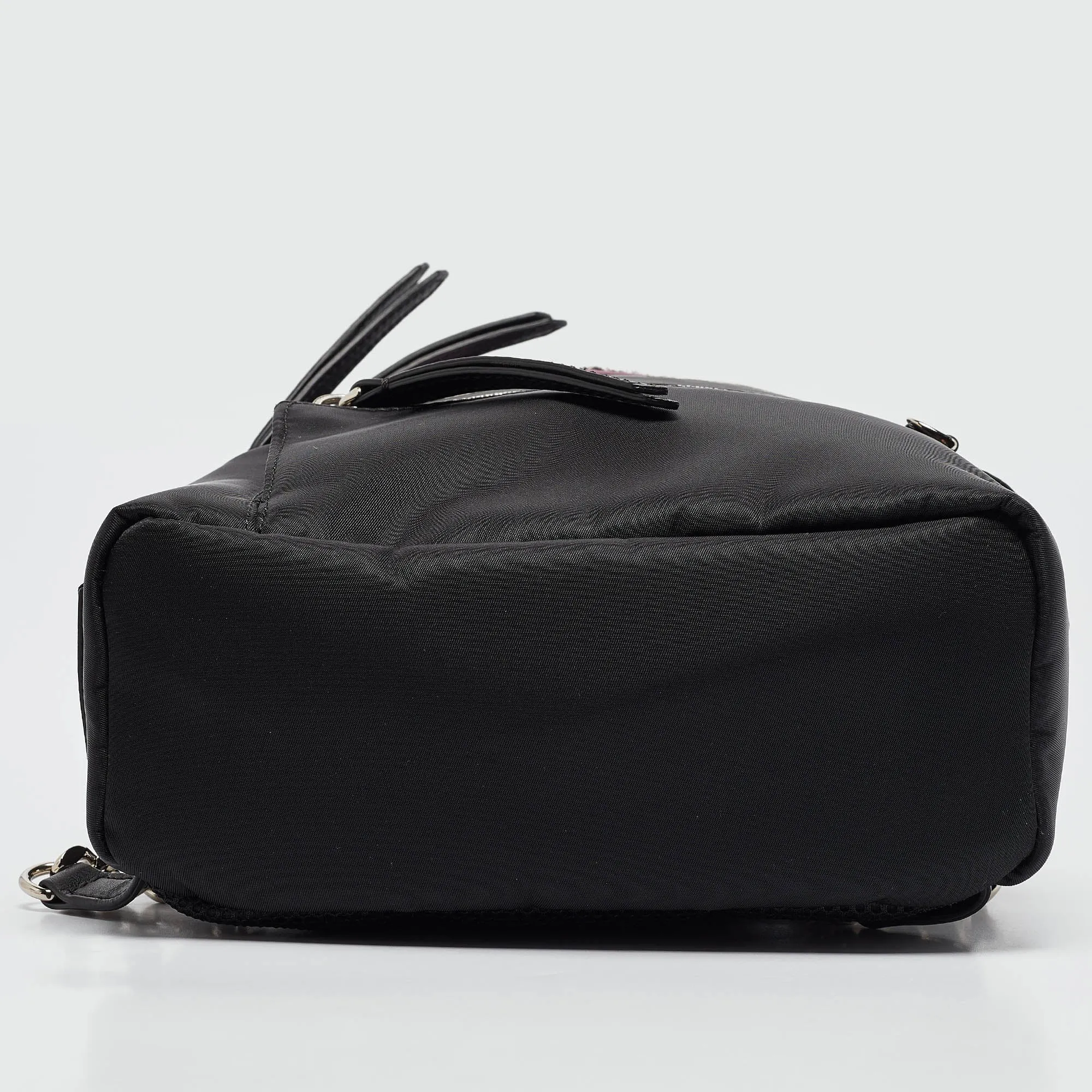 Fendi Black Nylon And Leather Mini Monster Eye Backpack