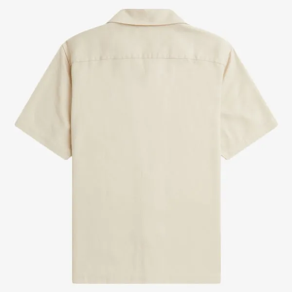 Fred Perry Pique Texture Revere Collar Shirt - Oatmeal