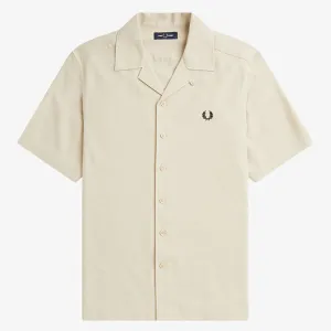 Fred Perry Pique Texture Revere Collar Shirt - Oatmeal
