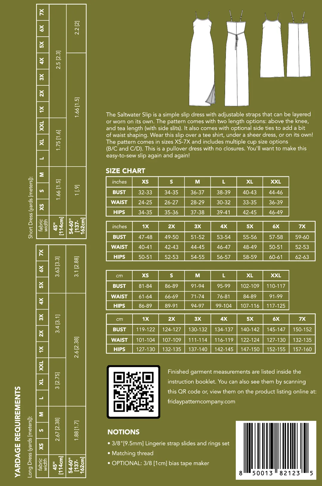 Friday Pattern Co., the Saltwater Slip Sewing Pattern