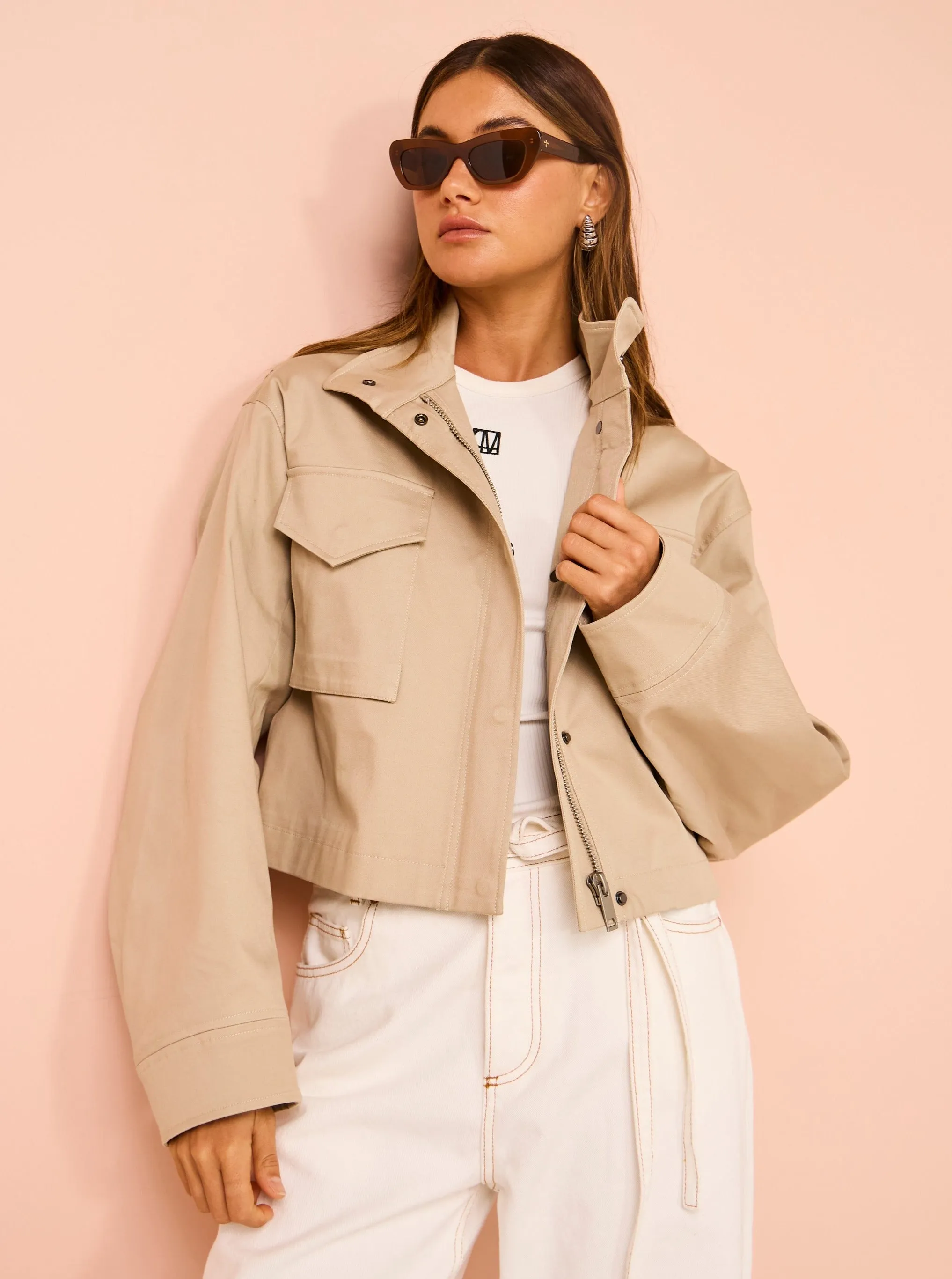 Friends with Frank The Esther Cropped Trench in Walnut