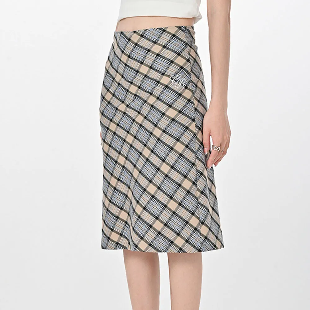 Gossip Goes Around Plaid Midi Skirt