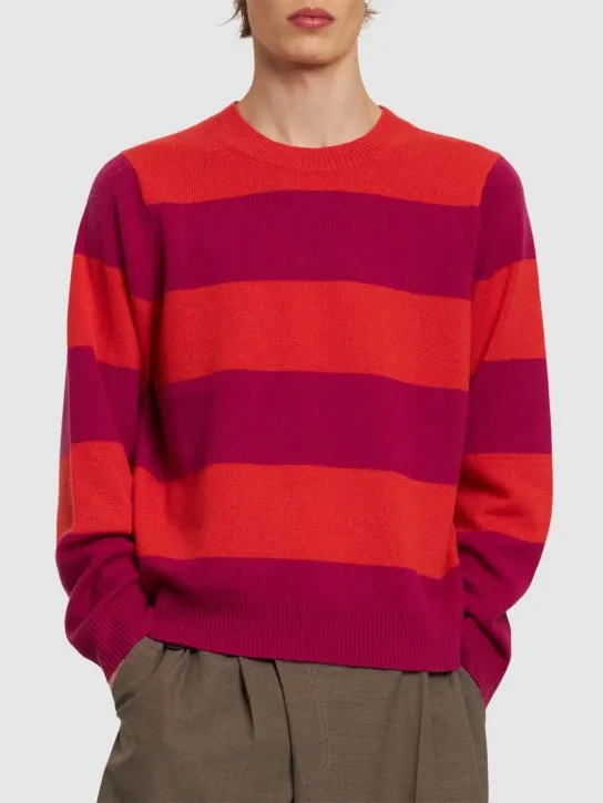 Guest In Residence   Striped cashmere crewneck sweater 