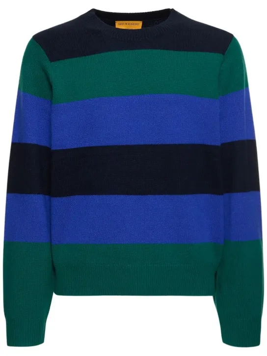 Guest In Residence   Striped cashmere crewneck sweater 