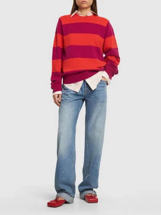 Guest In Residence   Striped cashmere crewneck sweater 