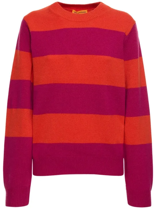 Guest In Residence   Striped cashmere crewneck sweater 