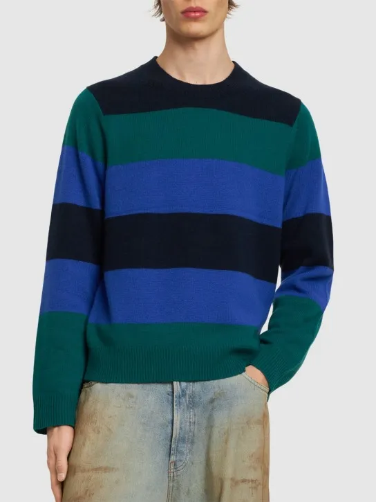 Guest In Residence   Striped cashmere crewneck sweater 
