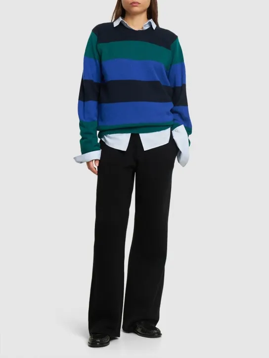 Guest In Residence   Striped cashmere crewneck sweater 