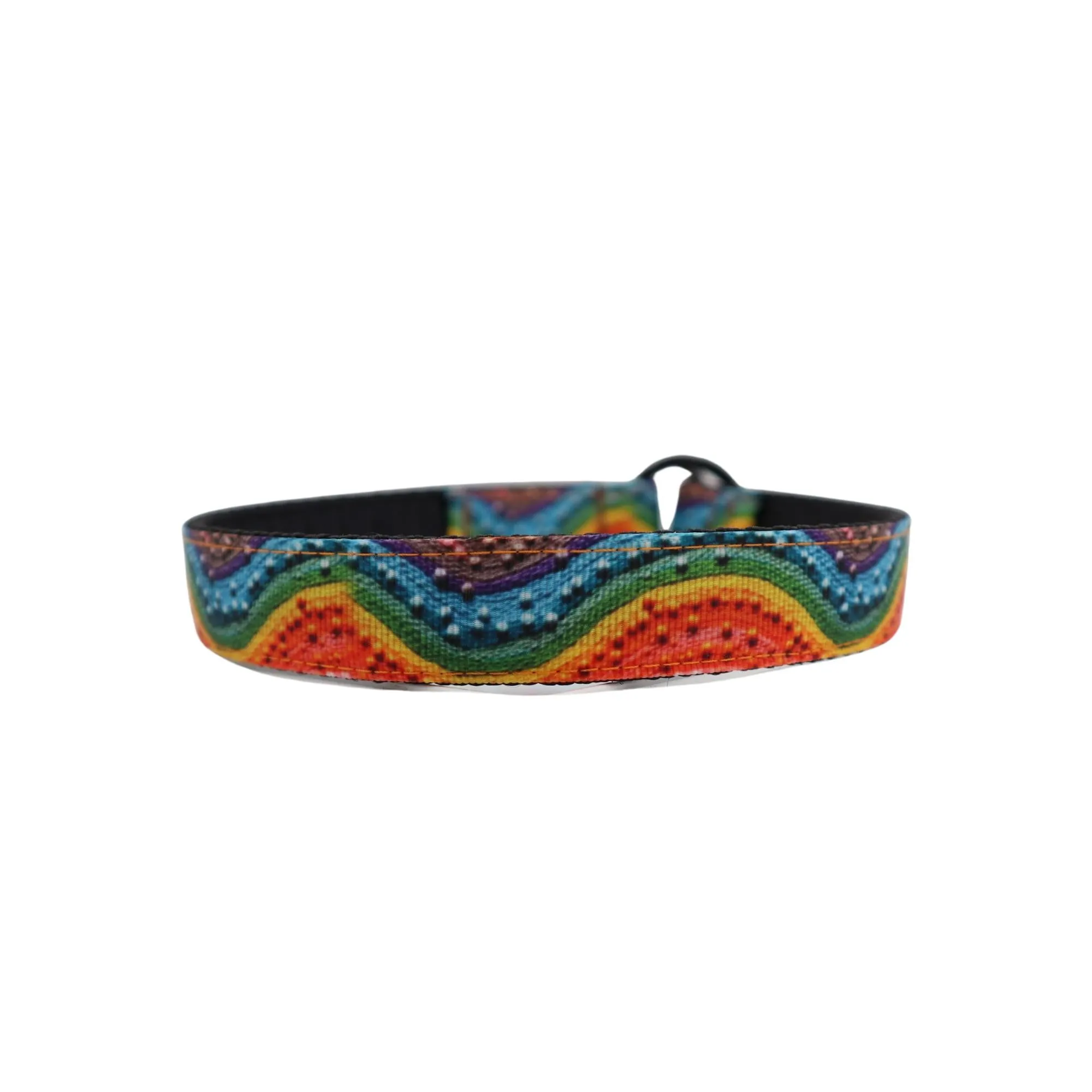 Handmade Dog Collar | Rainbow Waves | Width: 15-20-25-30-40-50 mm