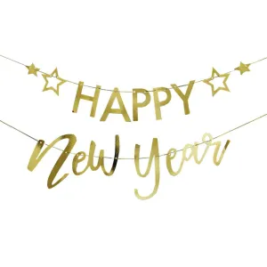 Happy New Year Gold Banner