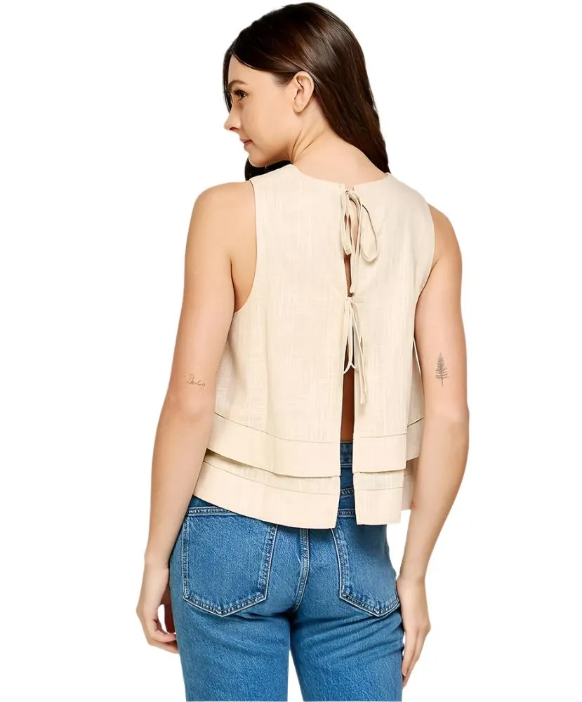 Harper Double Layer Linen Top