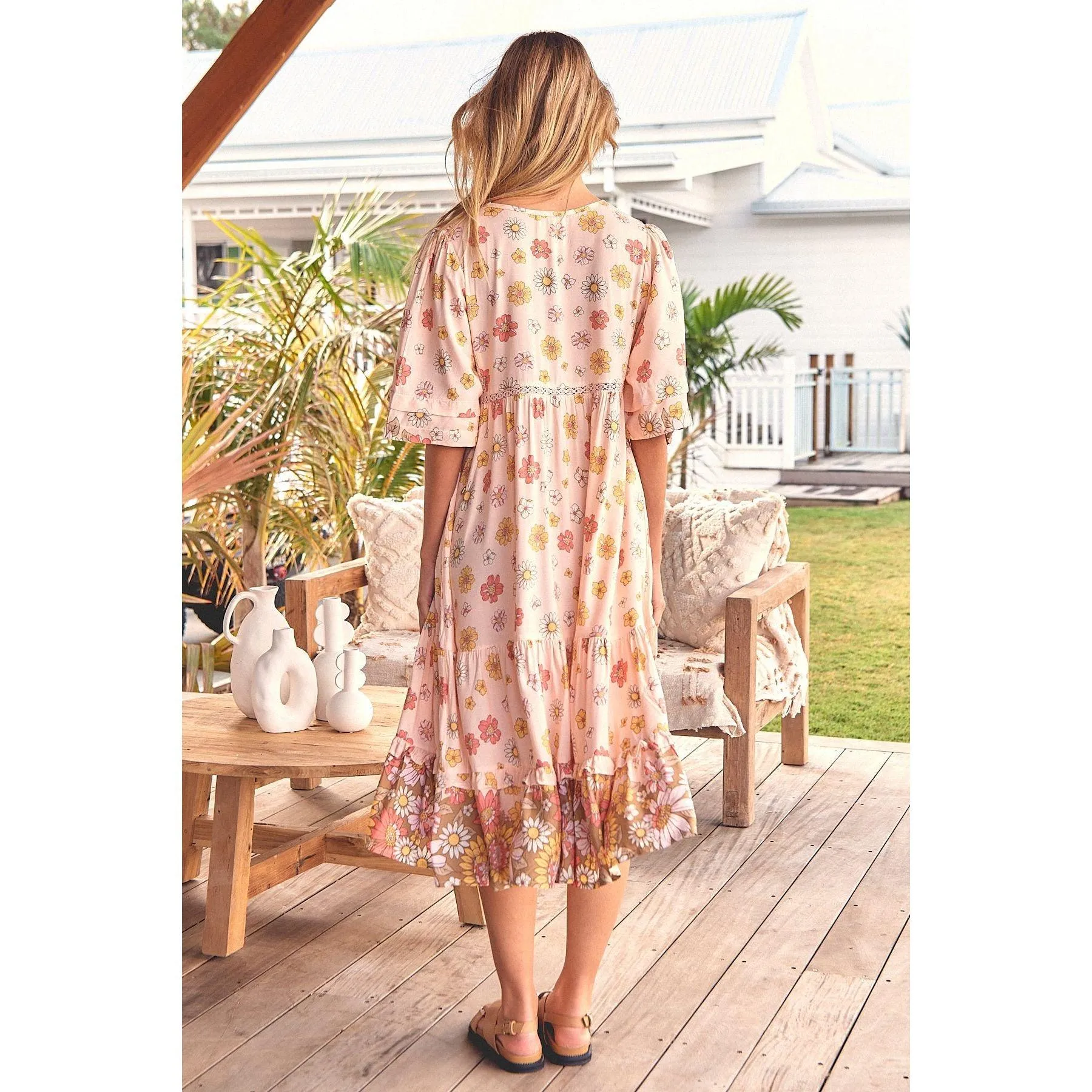 JAASE Daisies Print Monday Midi Dress