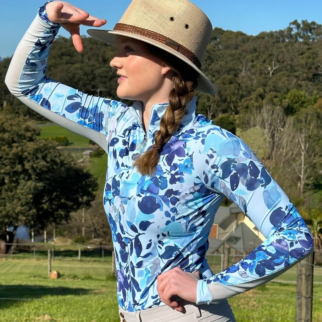 Kastel Denmark Long Sleeve BLUE Watercolour Floral Sunshirt