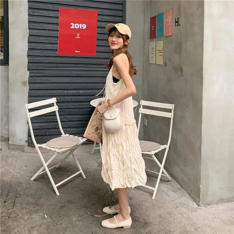 Kawaii Draped Mid-length Slip Dress