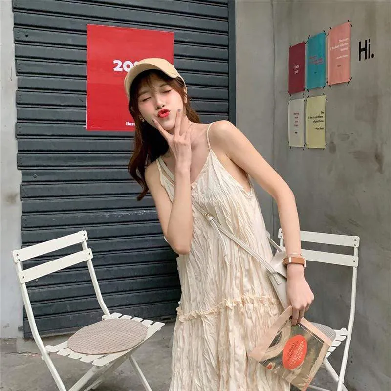 Kawaii Draped Mid-length Slip Dress