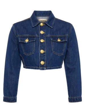 L'Agence Genevie Cropped Denim Jacket