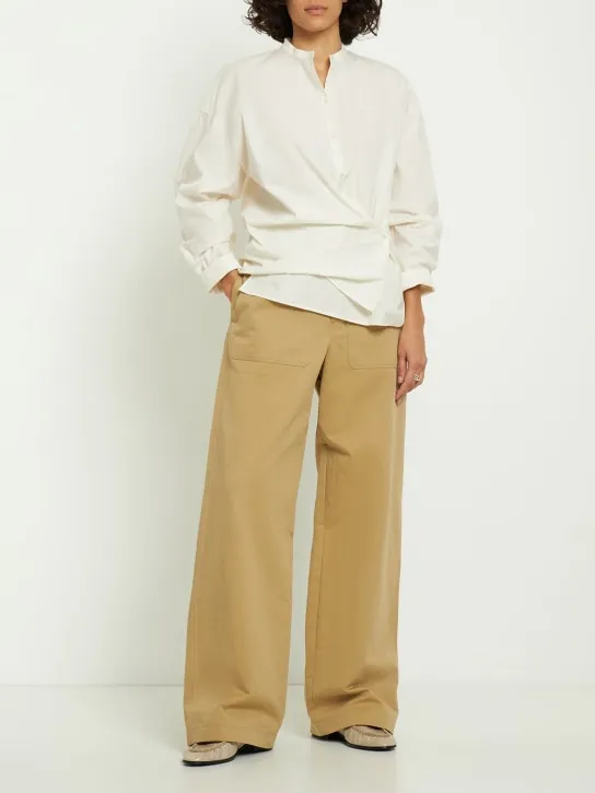 Lemaire   Officer collar twisted cotton shirt 
