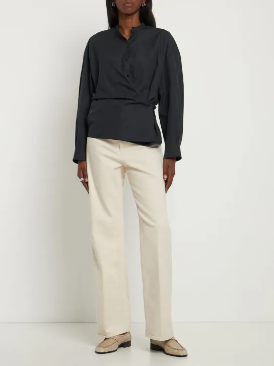 Lemaire   Officer collar twisted cotton shirt 