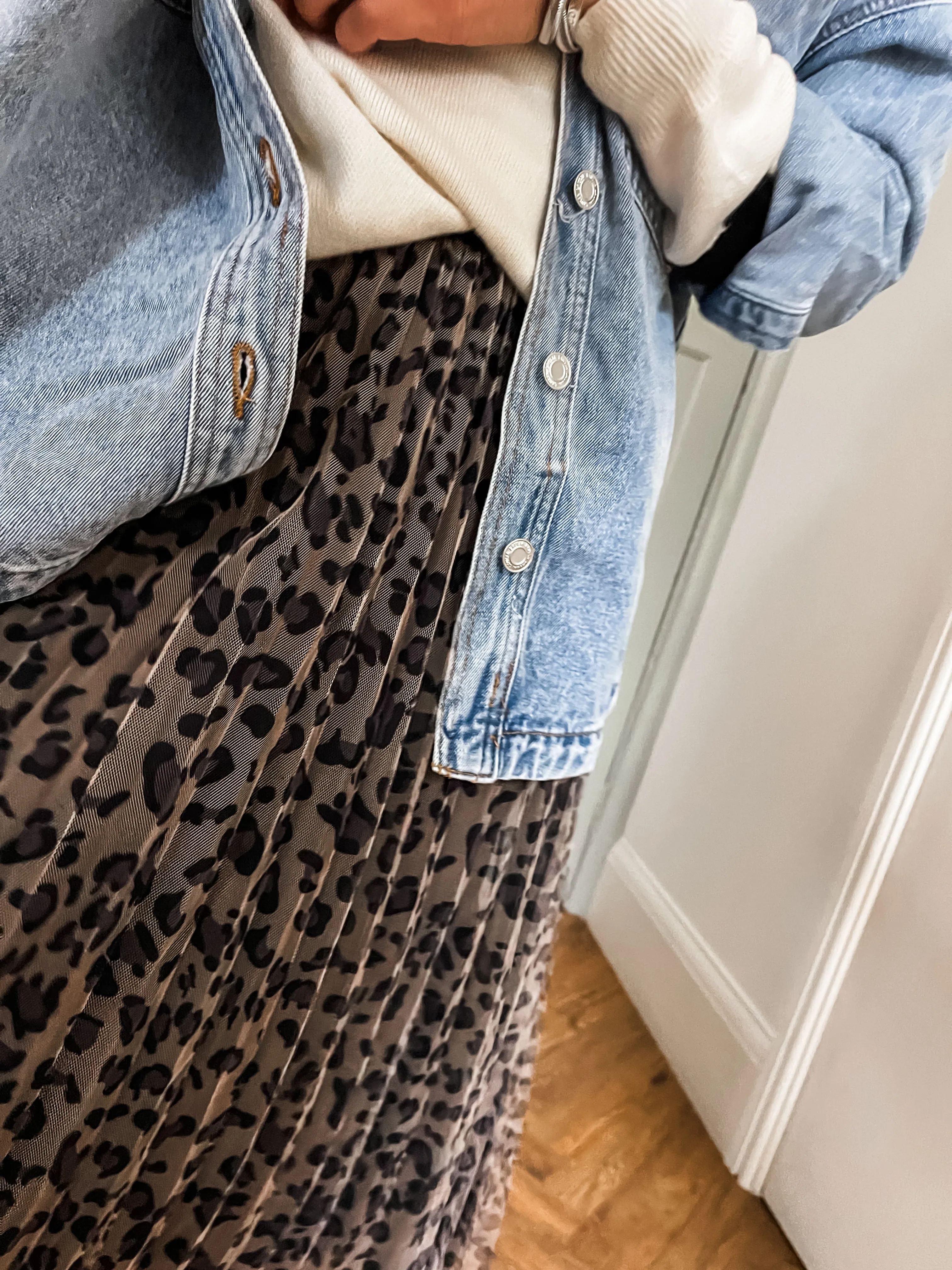Leopard Print Mesh Skirt