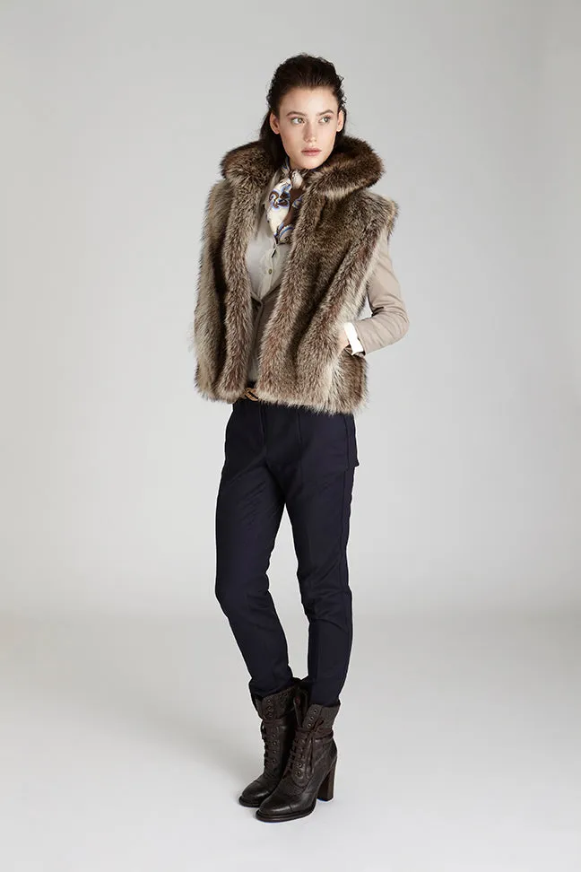 Linden Natural Raccoon Fur Vest