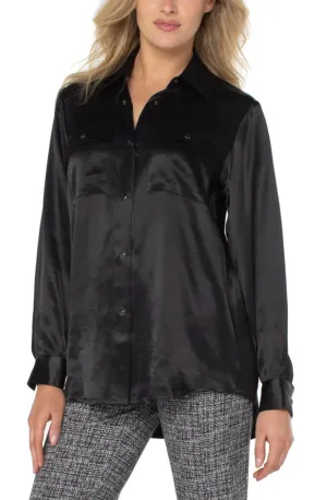Liverpool Longline Cinch Waist Shaket (Black)