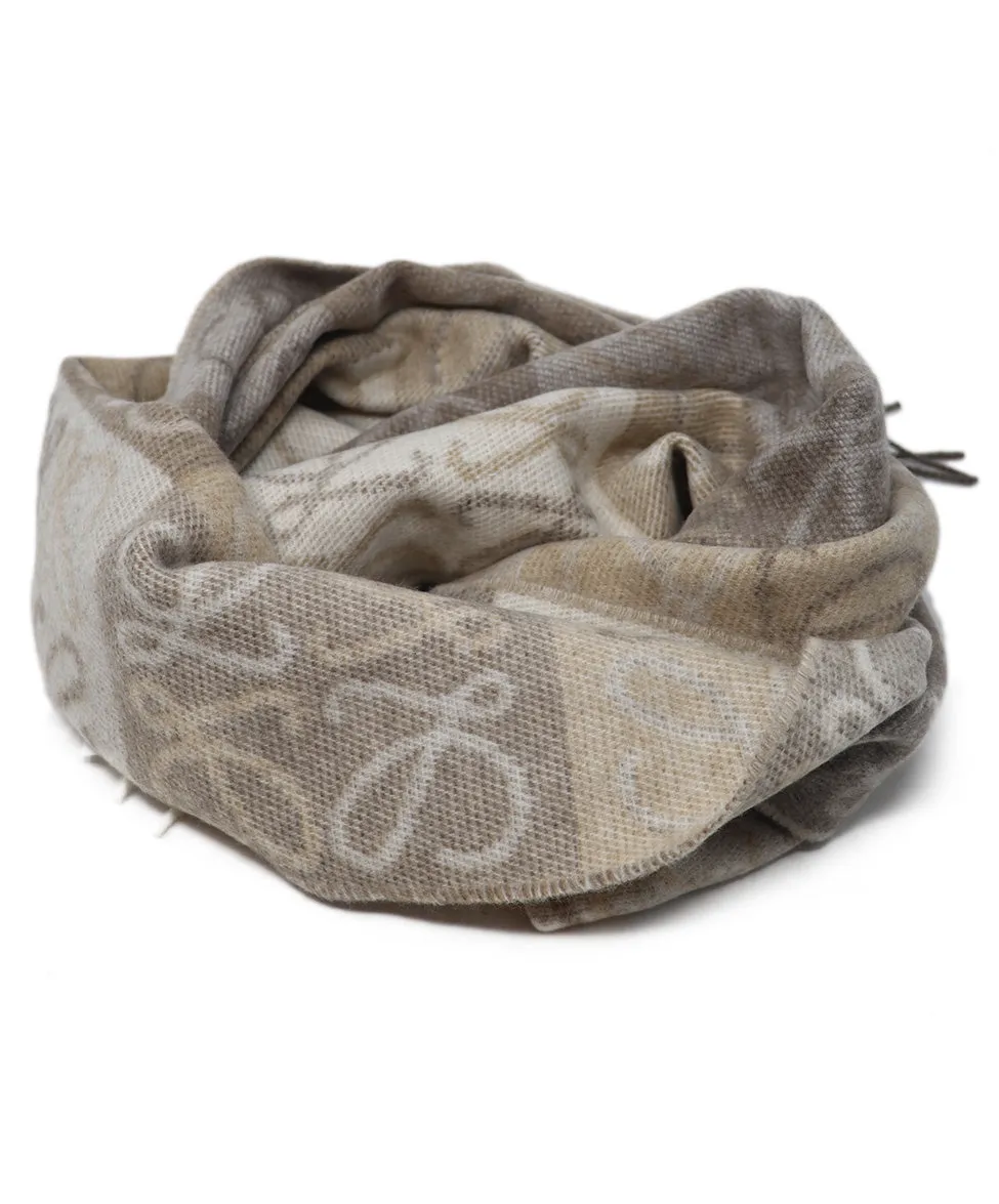 Loewe Beige Print Wool & Cashmere Scarf