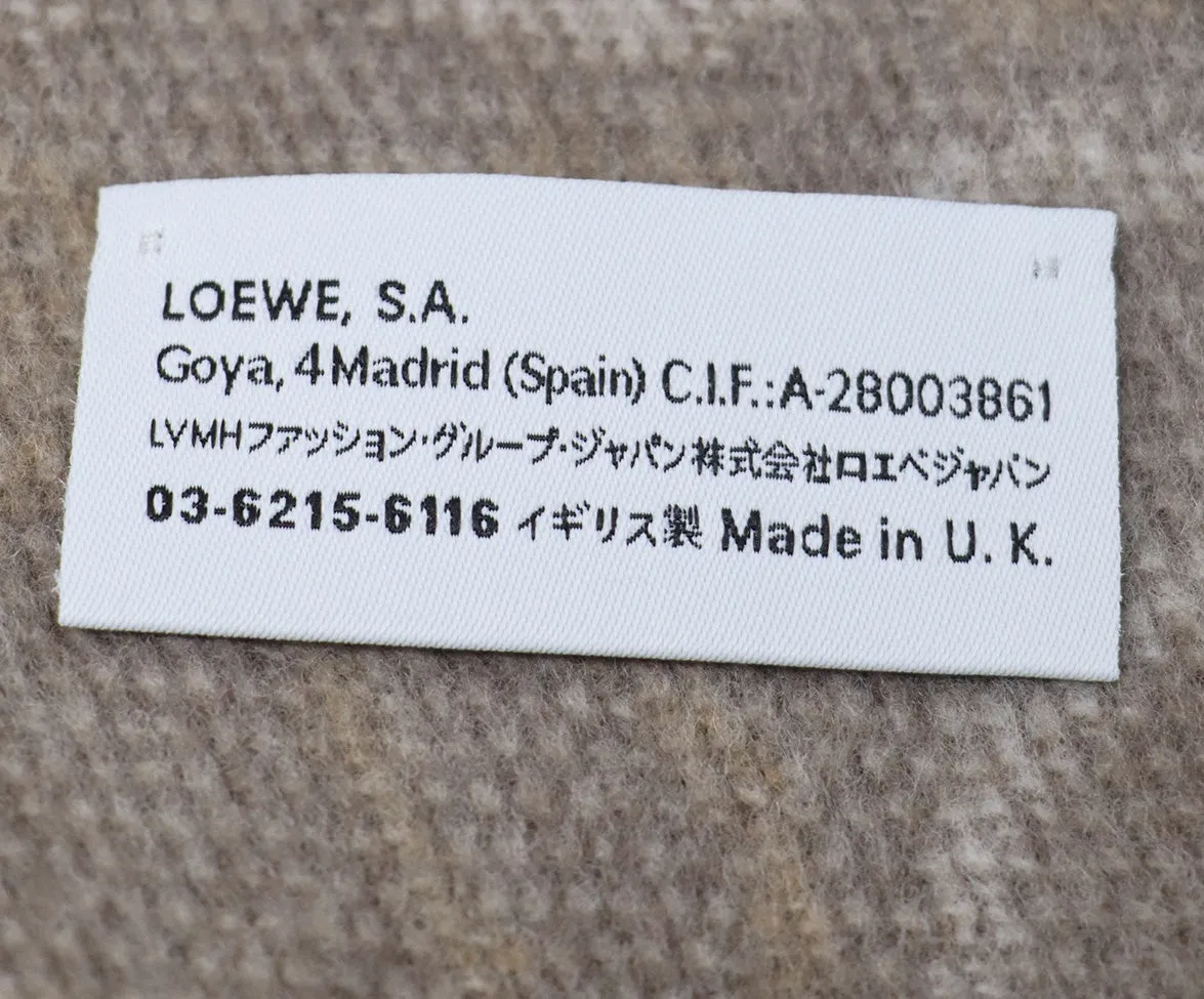 Loewe Beige Print Wool & Cashmere Scarf