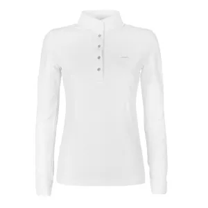 LONG SLEEVED MANDARIN COLLAR JERSEY POLO BERKY ANIMO Women White