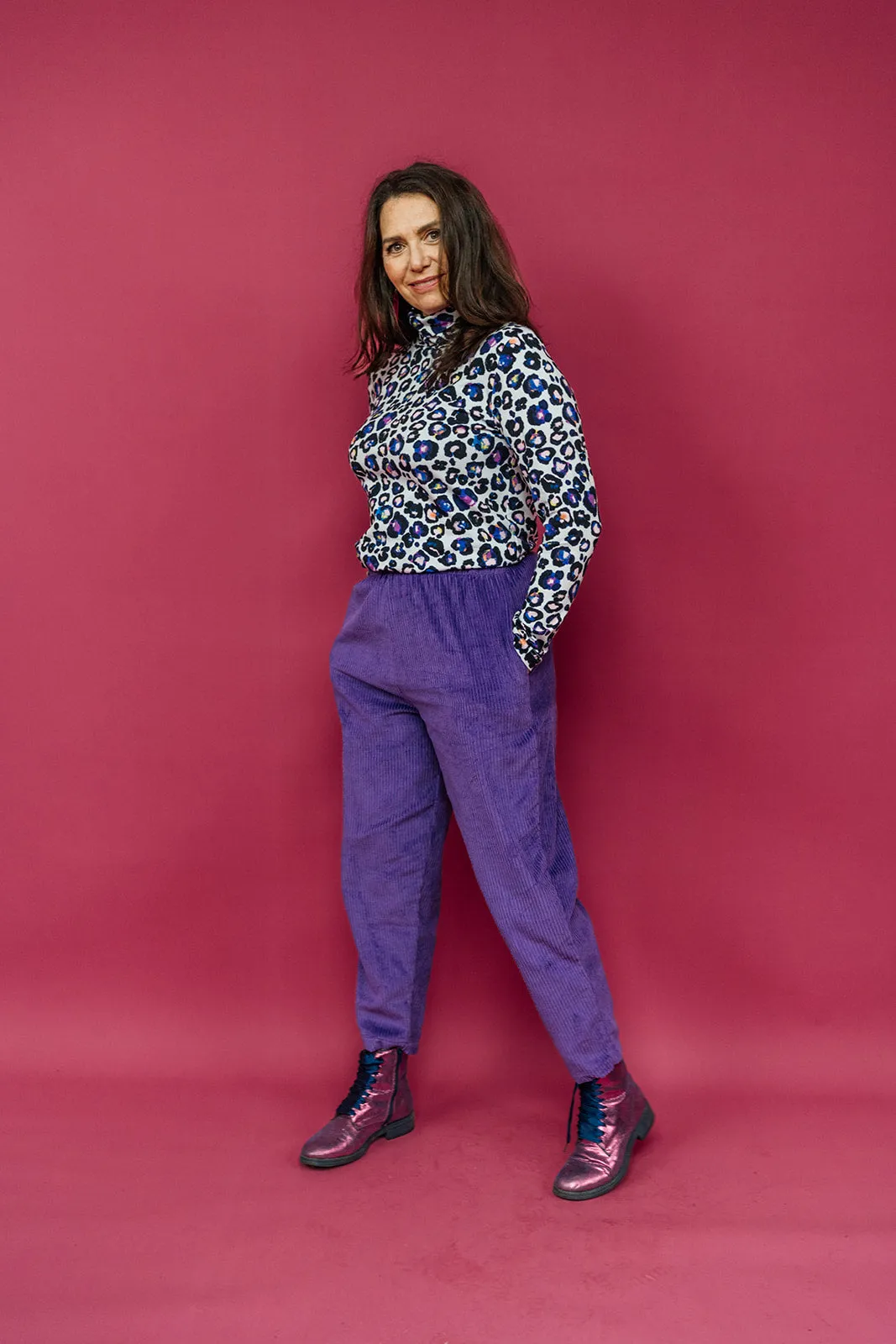 Long Sleeved Turtleneck in Snow Leopard