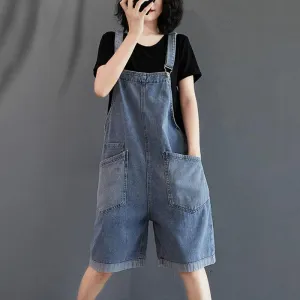 Loose Denim Overall Rompers