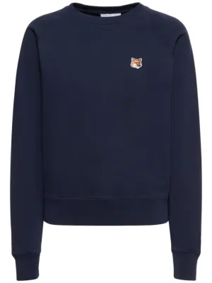 Maison Kitsuné   Fox head patch cotton jersey sweatshirt 