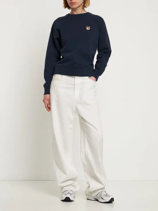 Maison Kitsuné   Fox head patch cotton jersey sweatshirt 