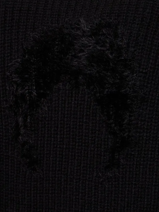 Marine Serre   Fluffy Moon wool knit crewneck sweater 