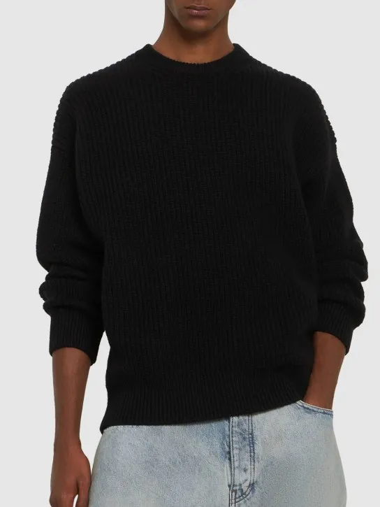 Marine Serre   Fluffy Moon wool knit crewneck sweater 