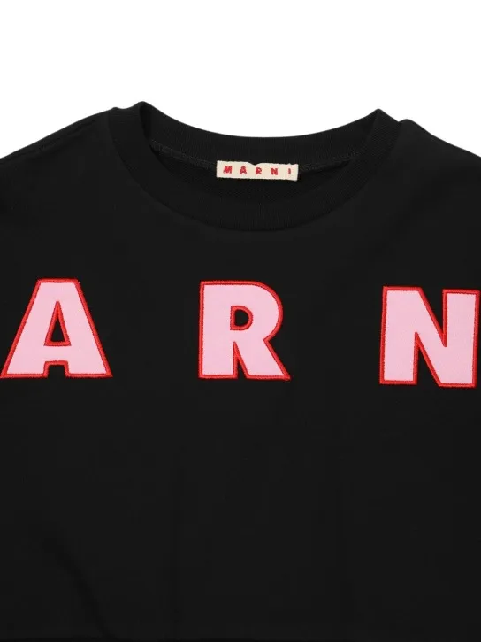 Marni Junior   Cotton crewneck sweatshirt w/logo 