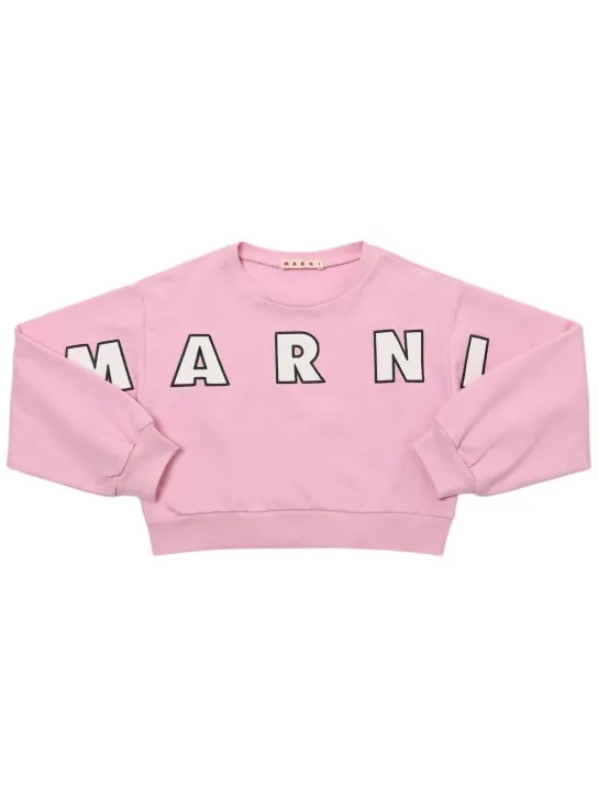Marni Junior   Cotton crewneck sweatshirt w/logo 