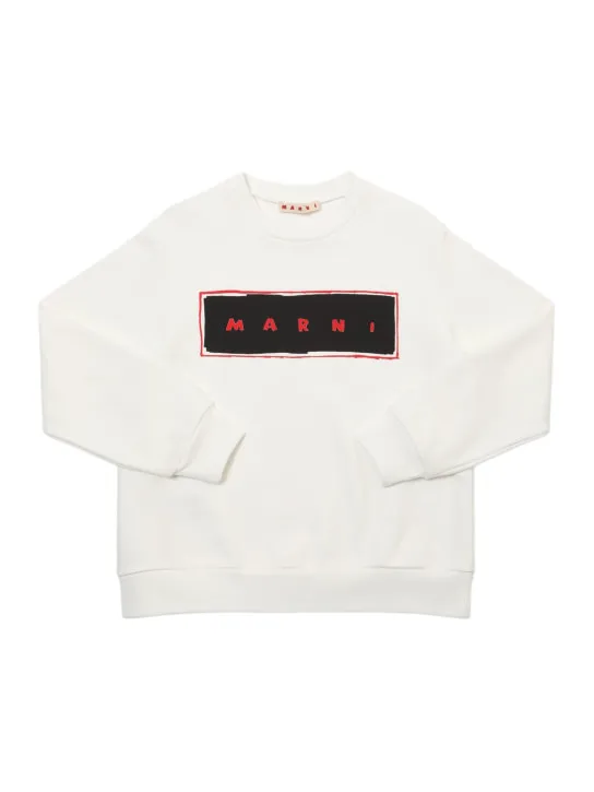 Marni Junior   Cotton crewneck sweatshirt w/logo 