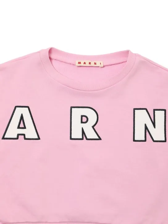 Marni Junior   Cotton crewneck sweatshirt w/logo 