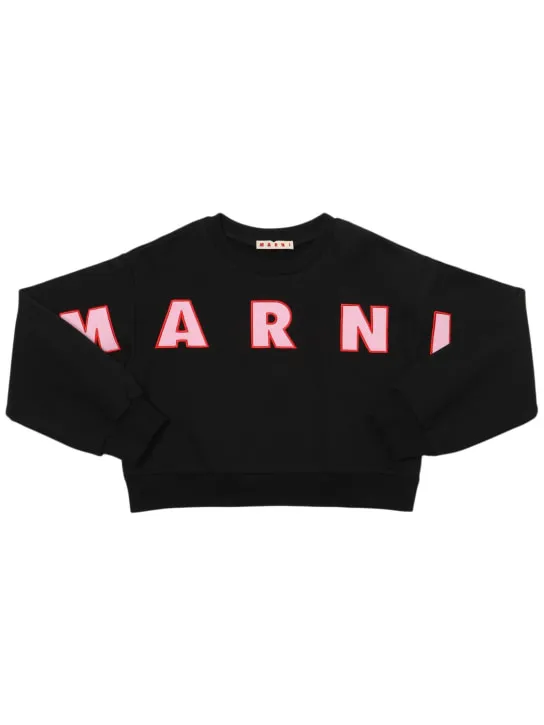 Marni Junior   Cotton crewneck sweatshirt w/logo 