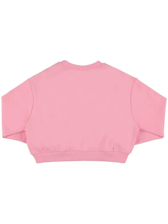 Marni Junior   Embellished logo cotton crop sweatshirt 