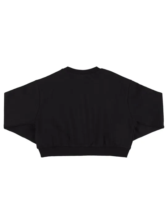 Marni Junior   Embellished logo cotton crop sweatshirt 