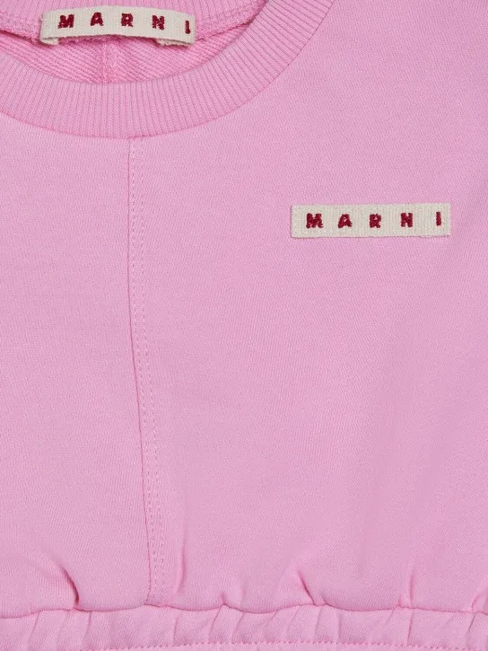 Marni Junior   Logo cotton crop sleeveless sweatshirt 