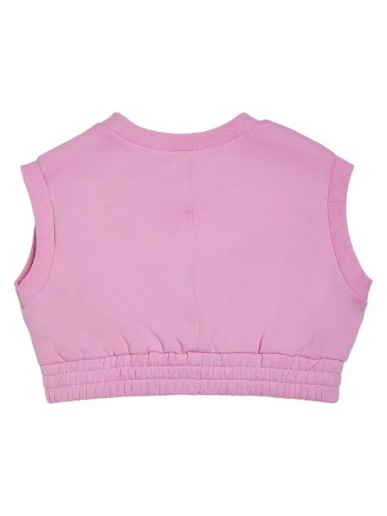 Marni Junior   Logo cotton crop sleeveless sweatshirt 