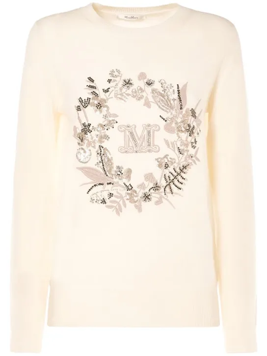 Max Mara   Bari sequined wool &amp; cashmere sweater 