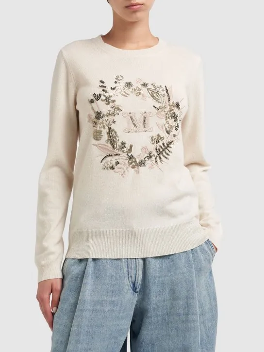 Max Mara   Bari sequined wool &amp; cashmere sweater 