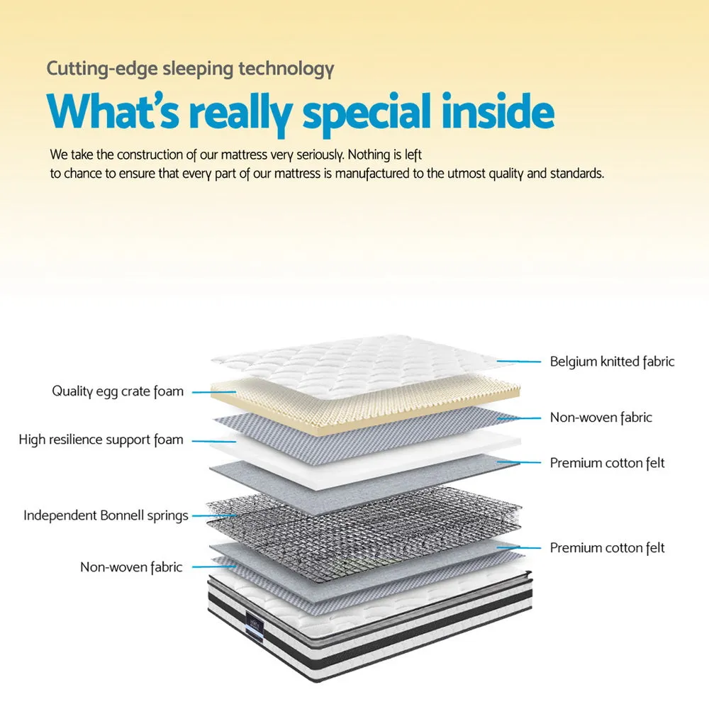 Medium-Firm 21cm Pillow Top King Mattress, Hypo-Allergenic - Giselle Bedding