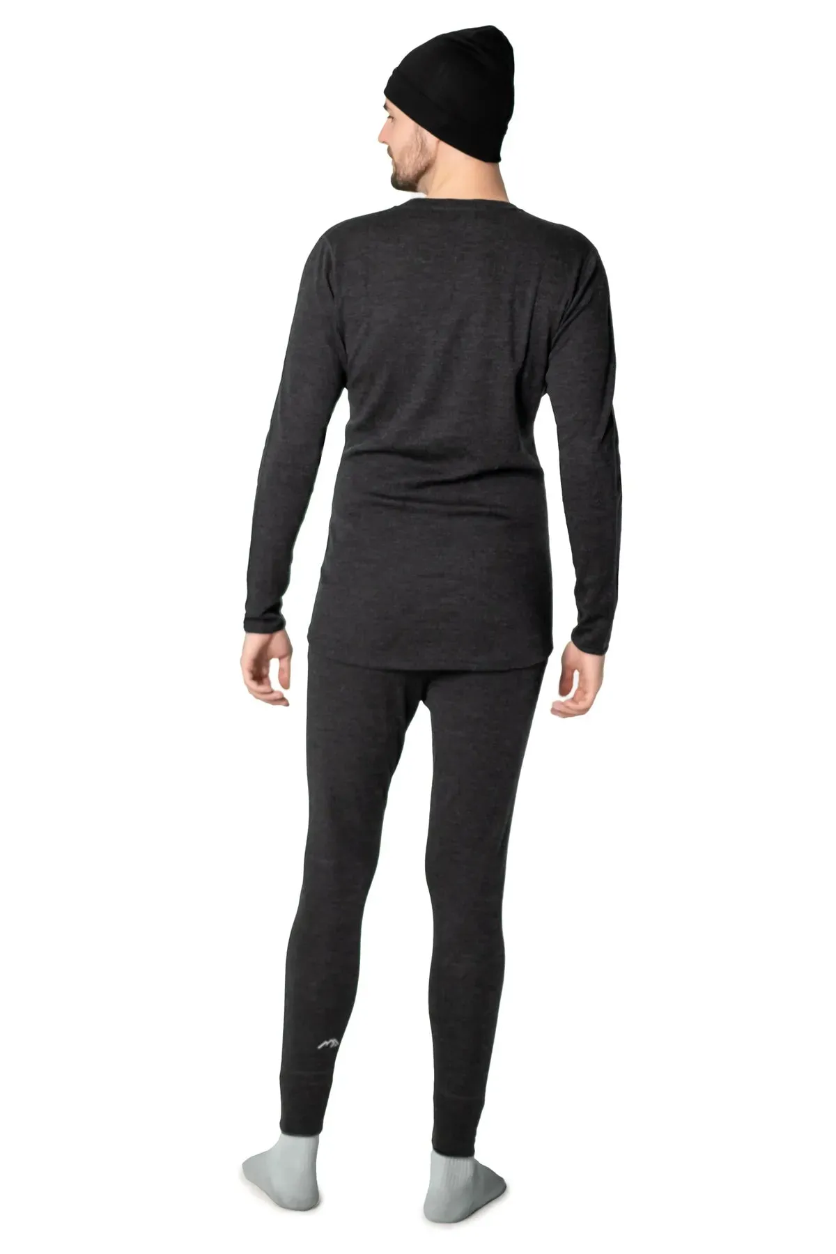 Men's Charcoal Grey Set   Black Beanie