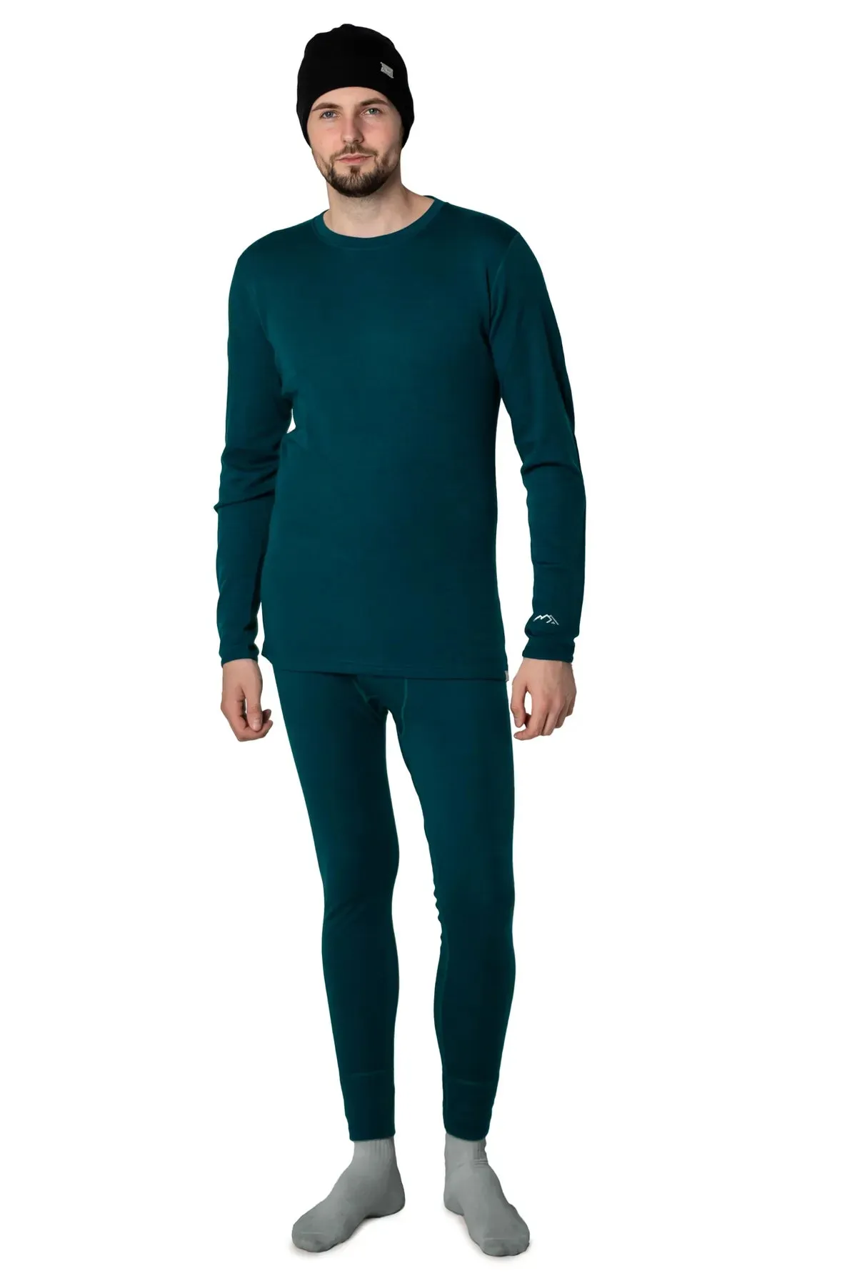 Men's Deep Teal Set   Black Beanie